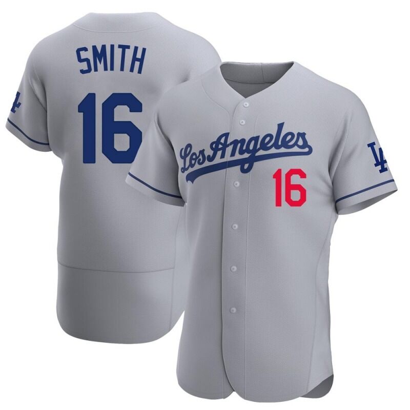 Women's Los Angeles Dodgers #16 Will Smith Grey Stitched MLB Jersey(Run Small)